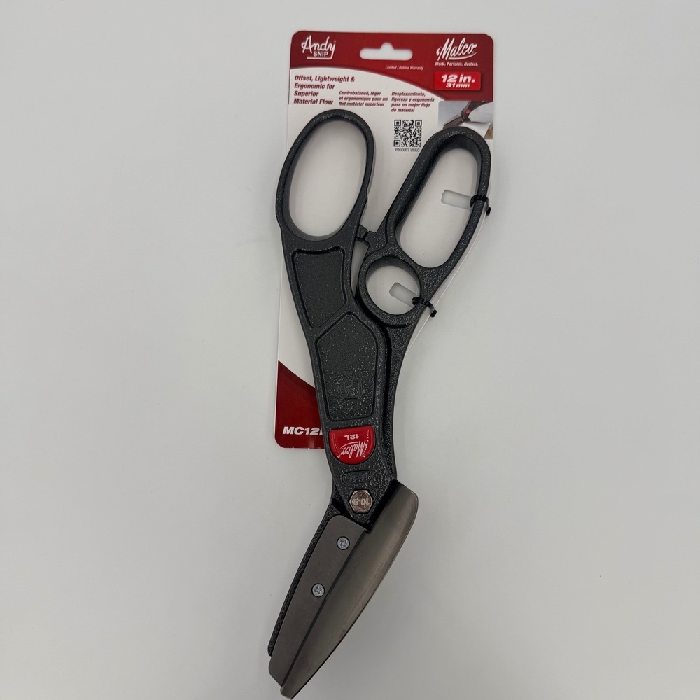 Malco Andy Snip Offset Shears 12in Gray New MC12LS Left Straight Cut